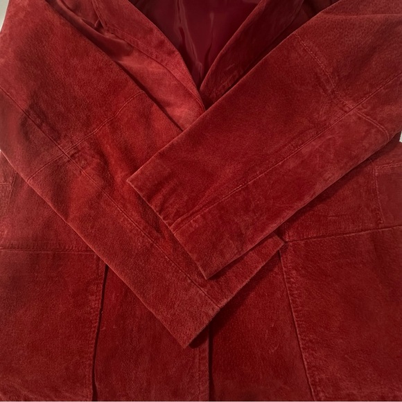 Vintage 90s St. John's Bay Women's Suede Leather Blazer Jacket Rust Size Large - Picture 5 of 10